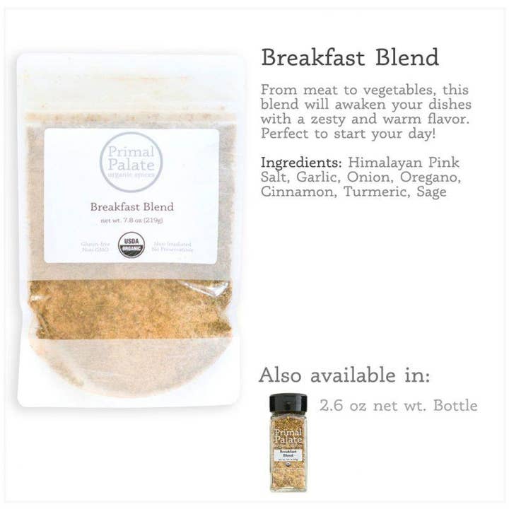 Breakfast Blend Resealable Bags for wholesale by Primal Palate