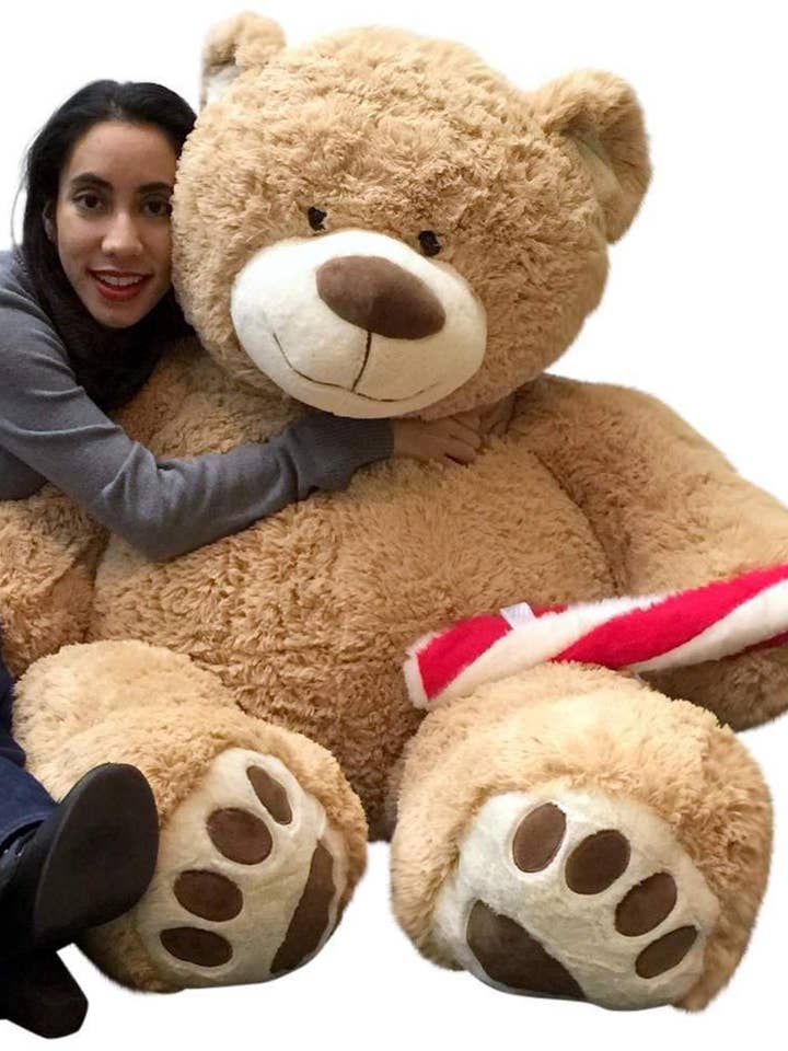 Christmas Big Plush Giant Teddy Bear 5 Foot Tan Soft for wholesale by Big Plush