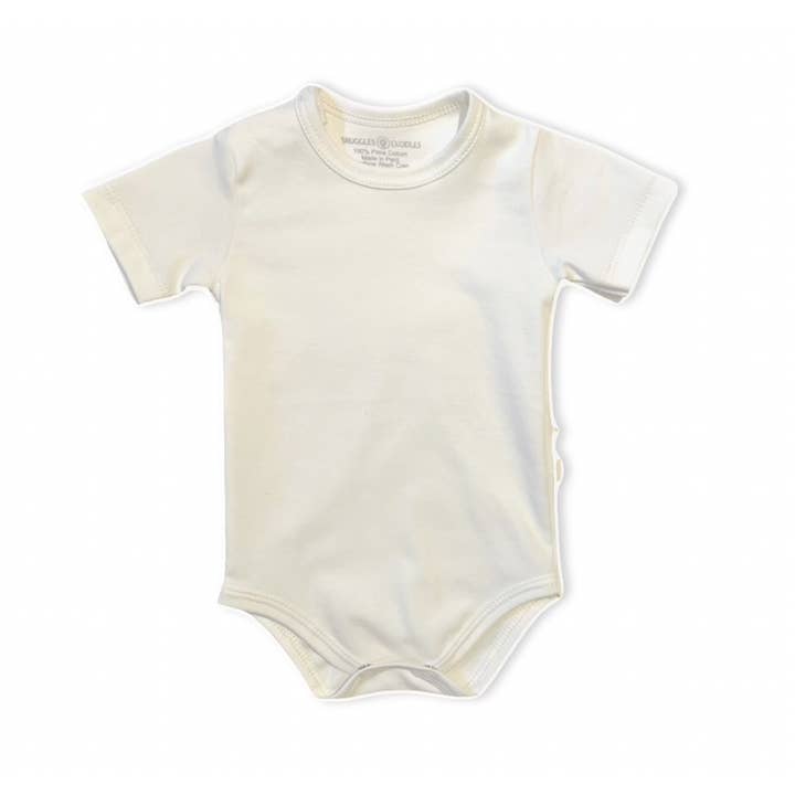Off-White - Short Sleeve Bodysuit 100% Pima Cotton for wholesale by Snuggles n Cuddles