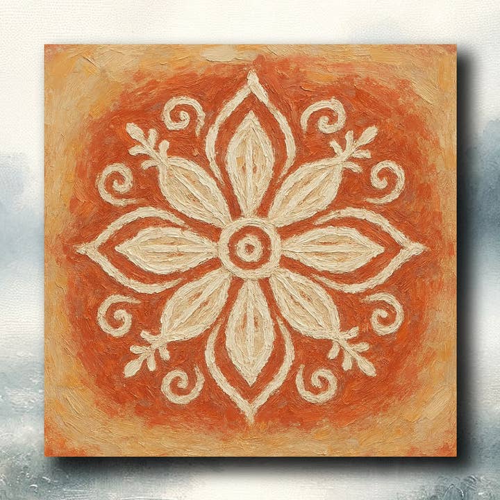 Rangoli Køleskabsmagnet 55x55mm - Souvenirs Gadgets Kunst for engroshandel hos frostedgrey