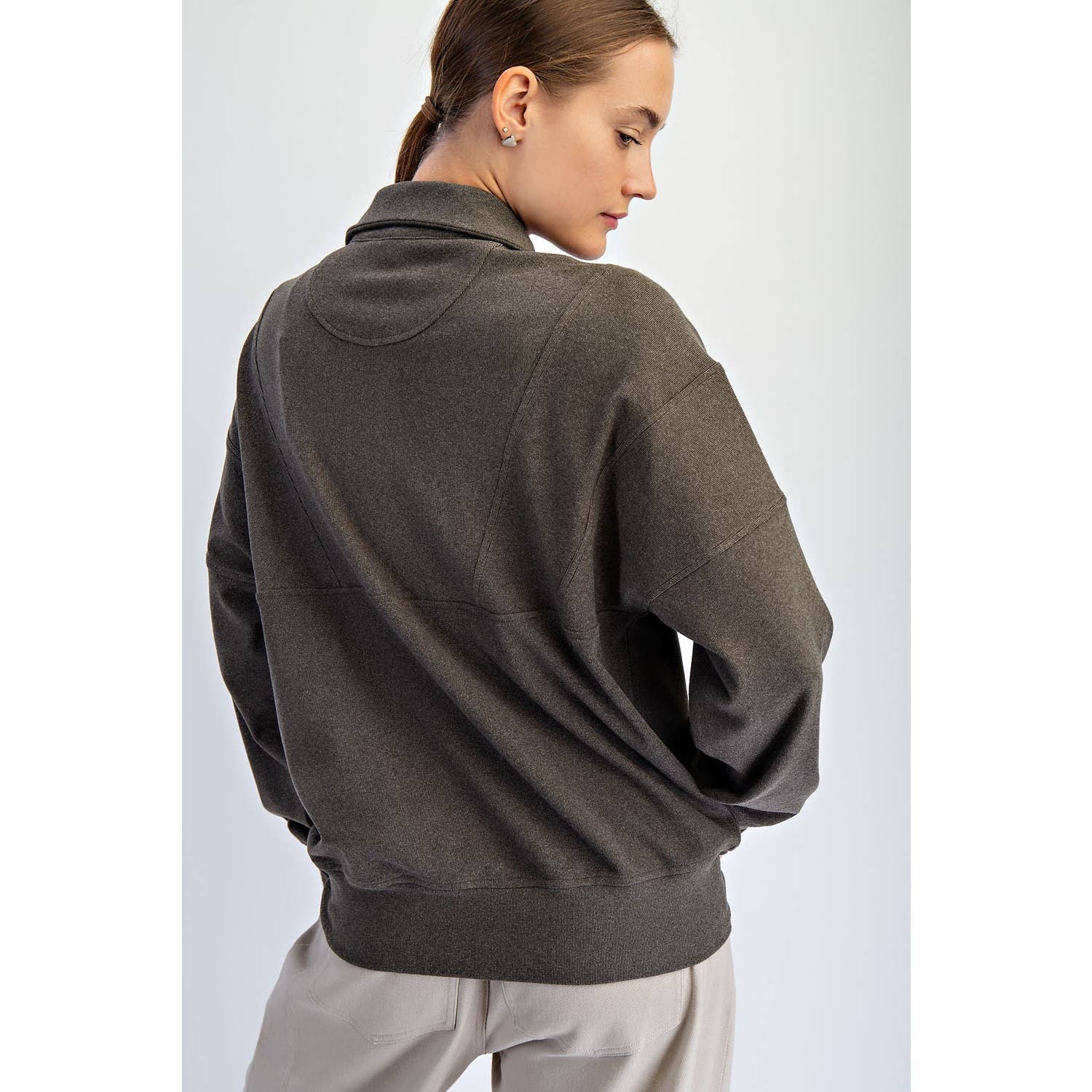 Rae Mode - Wholesale Lounge Top - Women's - BRUSHED RIB QUARTER ZIP PULLOVER15