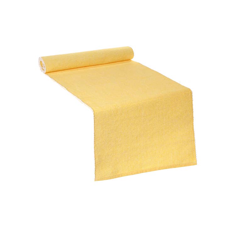 Chambray Ribbed Table Runner Yellow for wholesale by IH Casa Decor