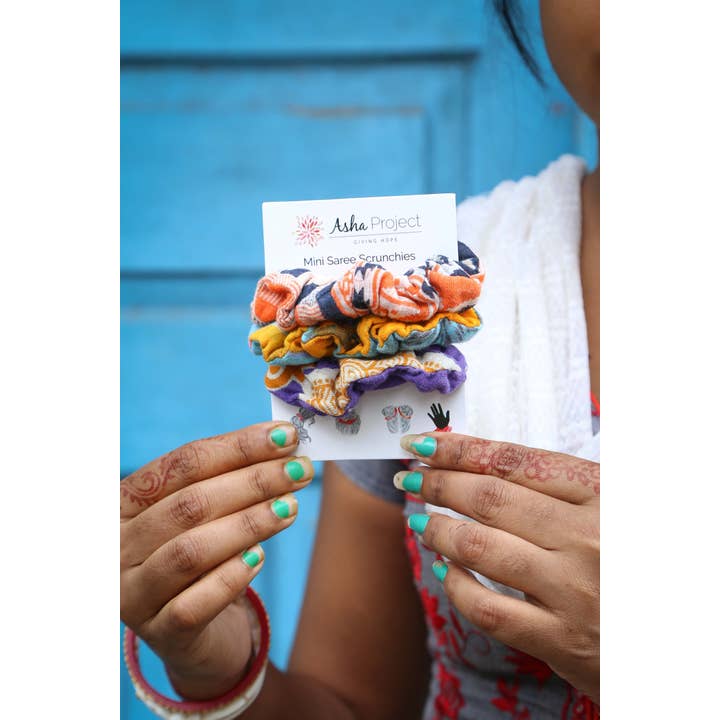 Asha Project - Vendita all'ingrosso Scrunchie - Donna - Set mini scrunchie Saree1