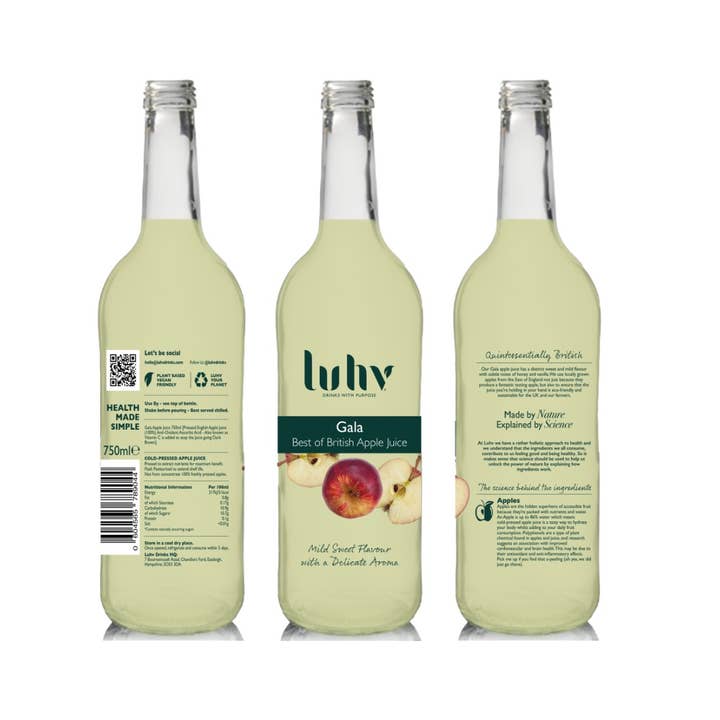 Luhv Drinks – wholesale Apple cider – British GALA Apple Juice 750ml Glass1