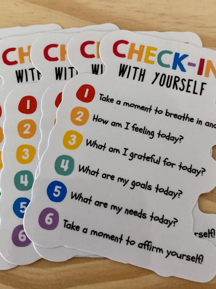 Mental Health Sticker "Check In with Yourself" for wholesale by Lemonsgrace Designs