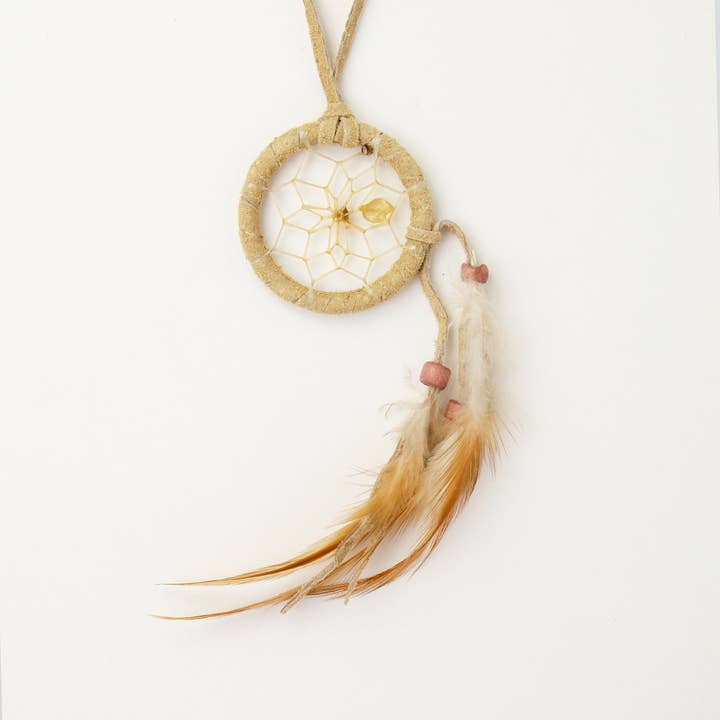 Capteur de rêves en cascade brun de 1,5 po pour la vente par Monague Indigenous Crafts & Gifts