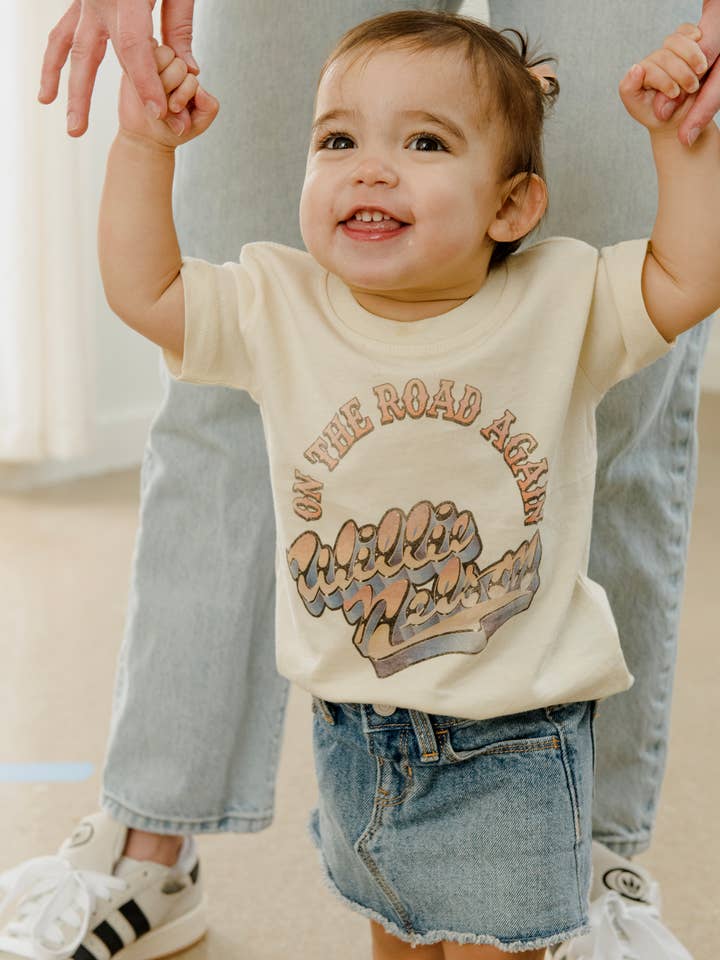 Children's Willie Nelson OTR Metal Off White Graphic Tee for wholesale by LivyLu