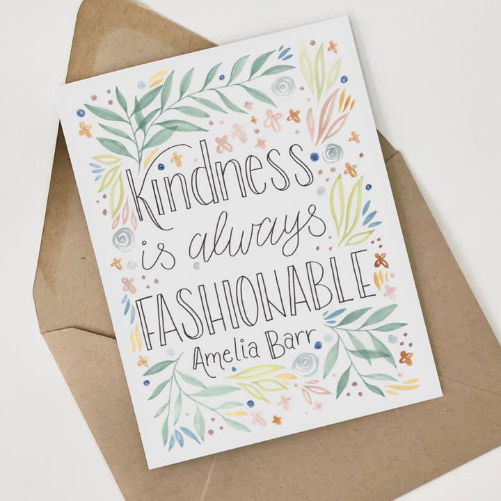 Amelia Barr Kindness Greeting Card for wholesale by She Said It.