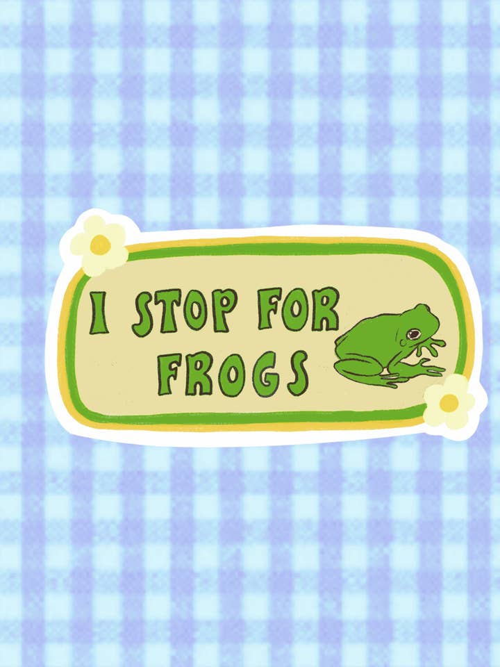 Jeg stopper for frøer Bumper Sticker for engroshandel hos Art By Elowyn