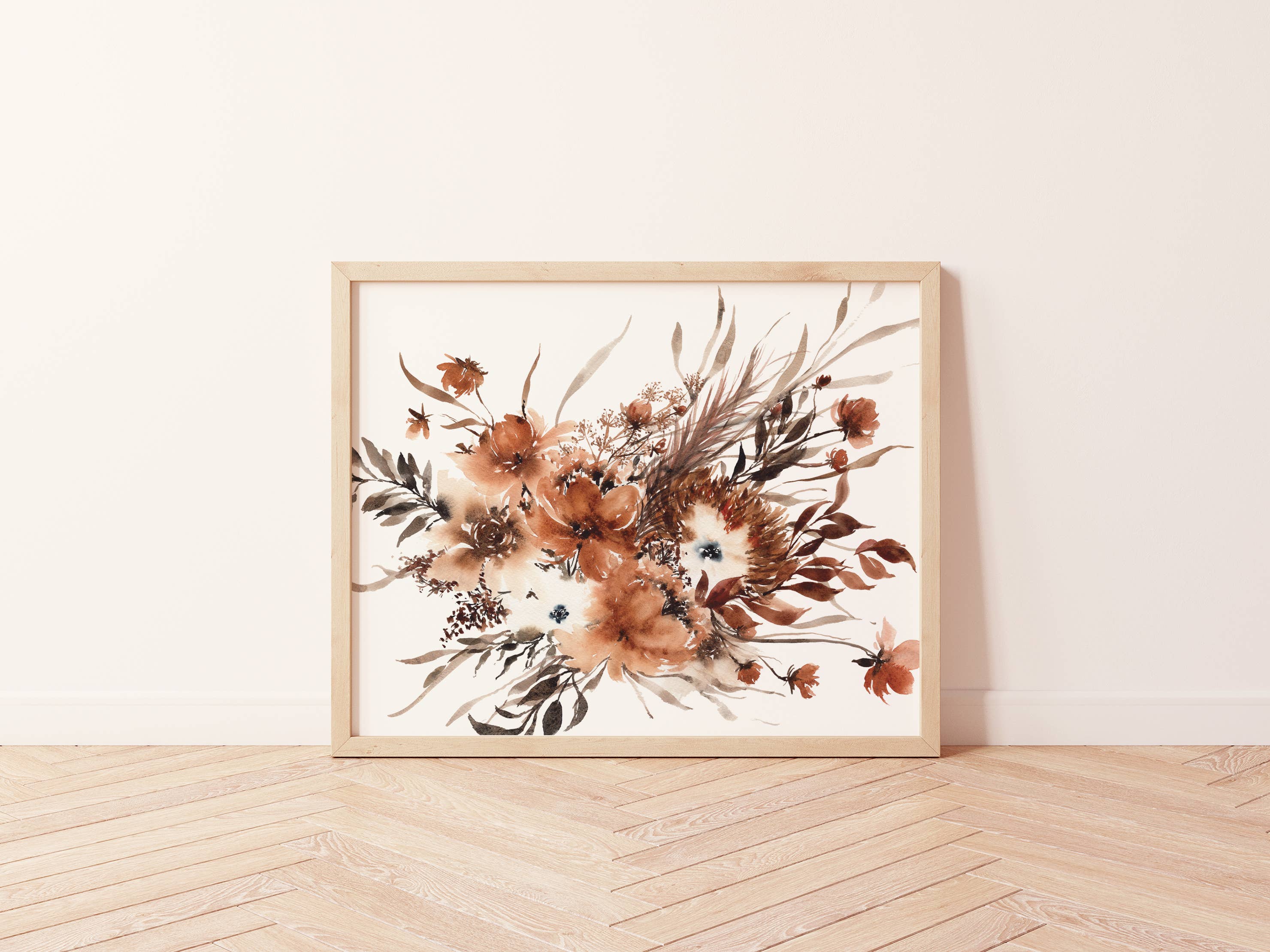Paperbec Design Co. - Wholesale Art Print - Bohemian Rust Neutral Dried Floral Art Print
