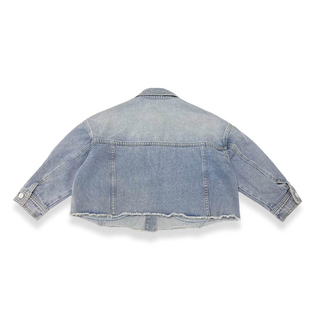 DENIM 17153 Lichtgewassen Versierde Spijkerjas met Strik voor groothandel op Faire5