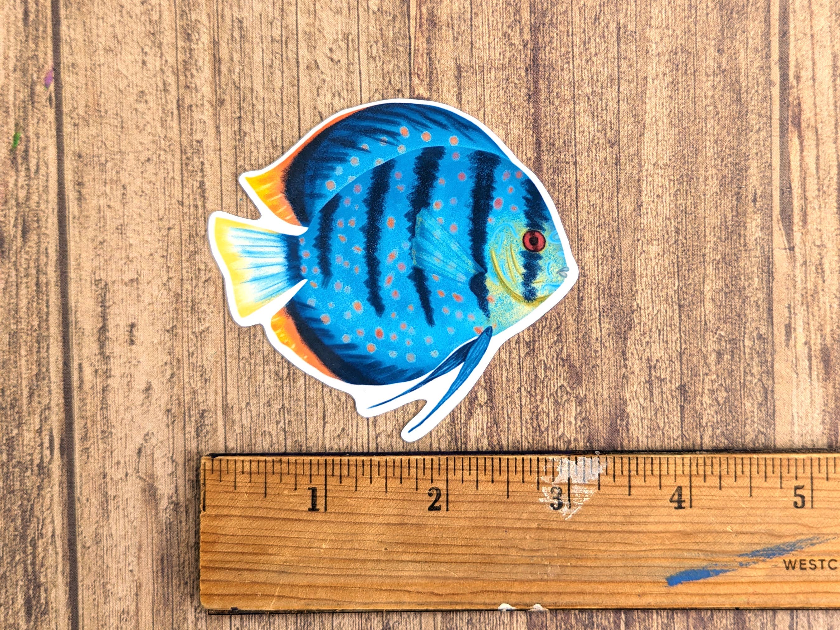 Proper Wolf - Vente Autocollant - Autocollant en vinyle Discus Fish2