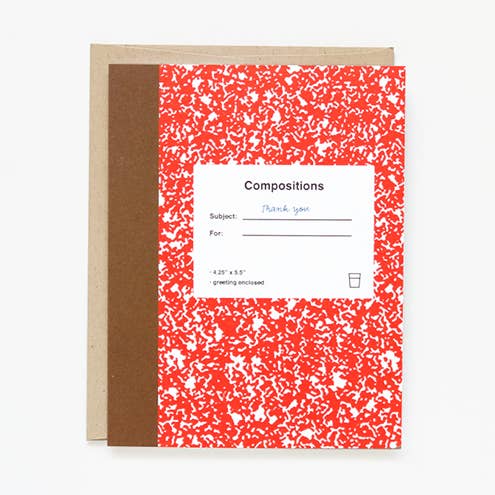 Thank You Biglietto di ringraziamento rosso per la vendita all'ingrosso da parte di Paper + Cup