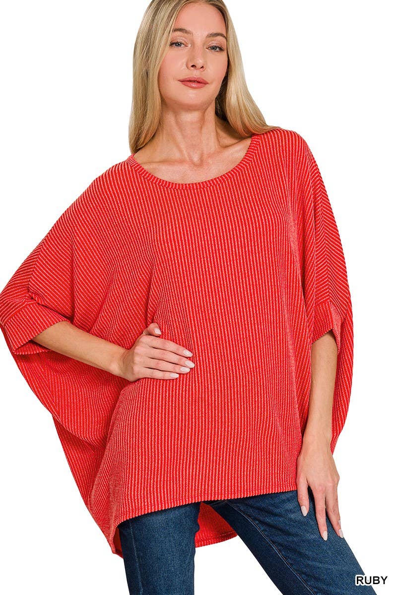 Vanilla Monkey - Wholesale Knit Top - Women's - Raised Rib Bat Sleeve Top11