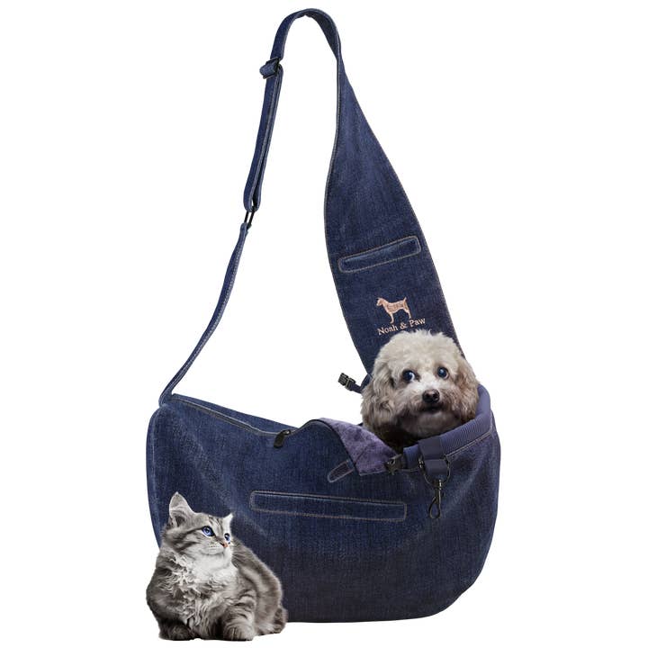 NOAH AND PAW LLC - Wholesale Pet Carrier - Cat/Dog - Premium Denim Pet sling Carrier 3x Safety7