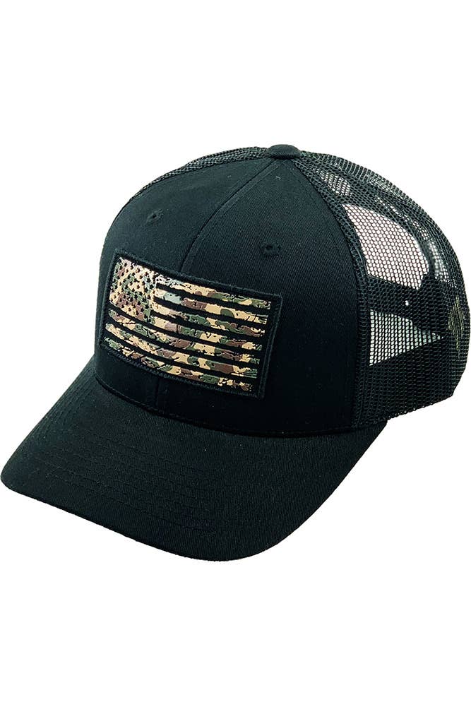 Hana - Wholesale Trucker Hat - Women's - Flag Flat UV Print Patch Mesh Back American Flag Ballcap17