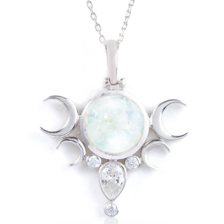 Flesh & Soul - Wholesale Pendant/Charm Necklace - FIVE MOONS MOONSTONE Necklace18