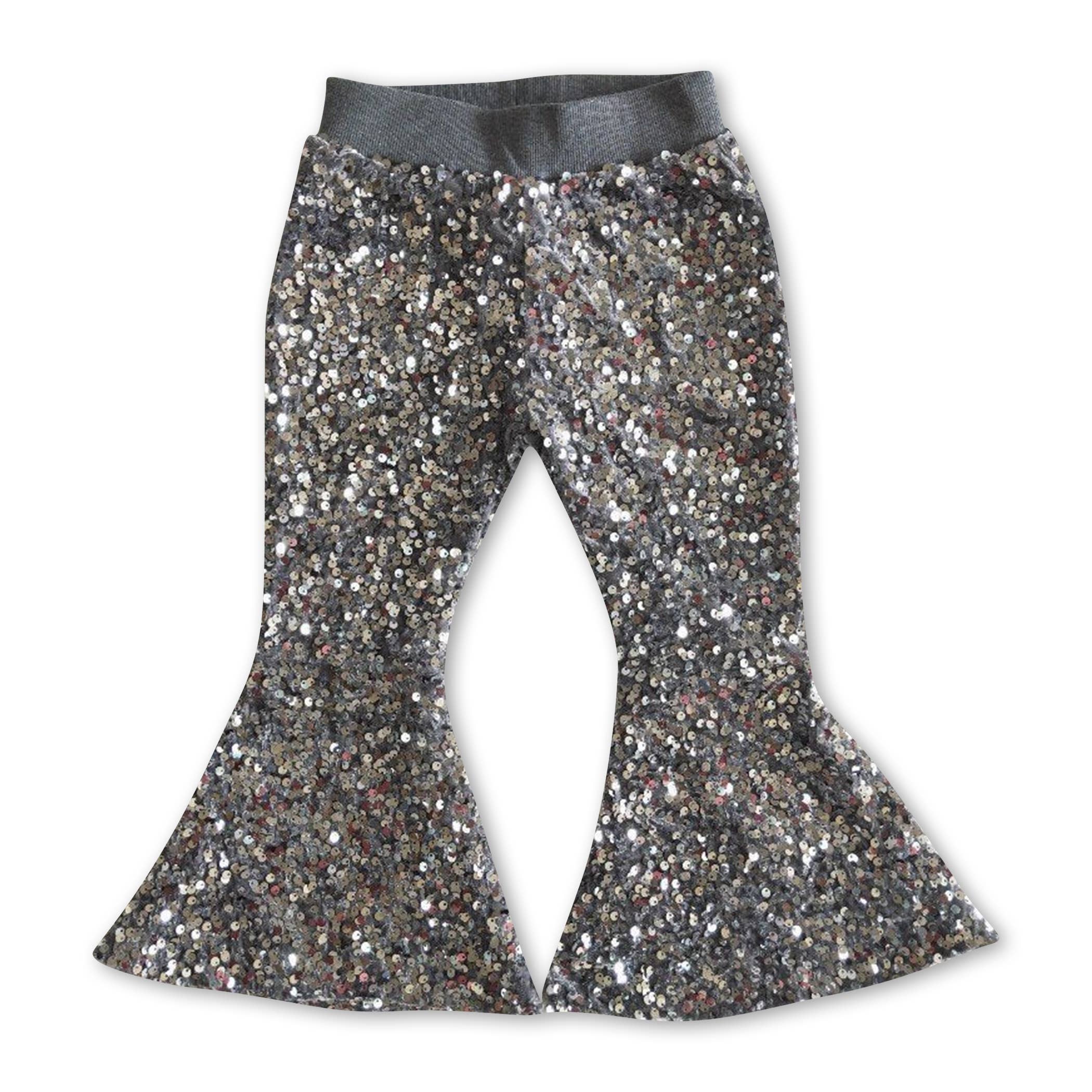 Yawoo Garments - Wholesale Pants - Kids - Colorful lining sequin girls bell bottom pants9