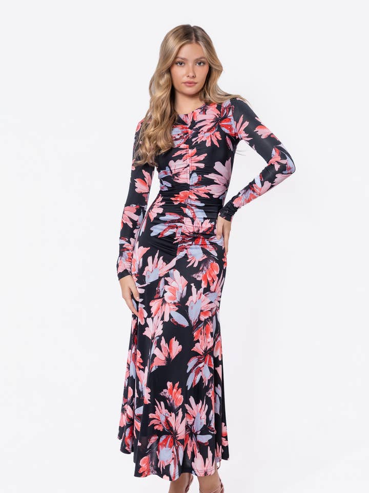 Mariella Dress (Black Coral) for wholesale by Yakira Bella