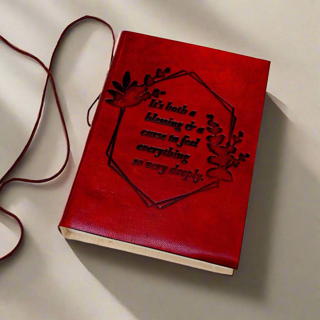 Soothi | Containers Of Creativity - Wholesale Journal/Diary - "Feel Deeply" Leather Journal - A Blessing and a Curse1