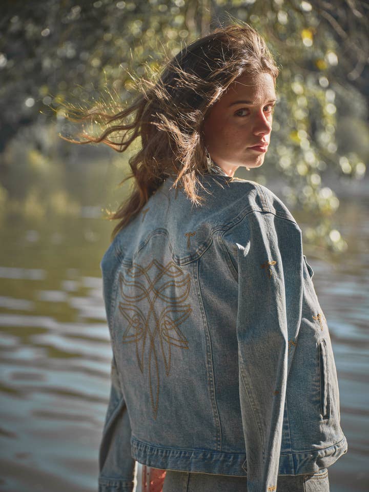 Blue B spijkerjack met robuuste western stiksel voor wholesale door Blue B