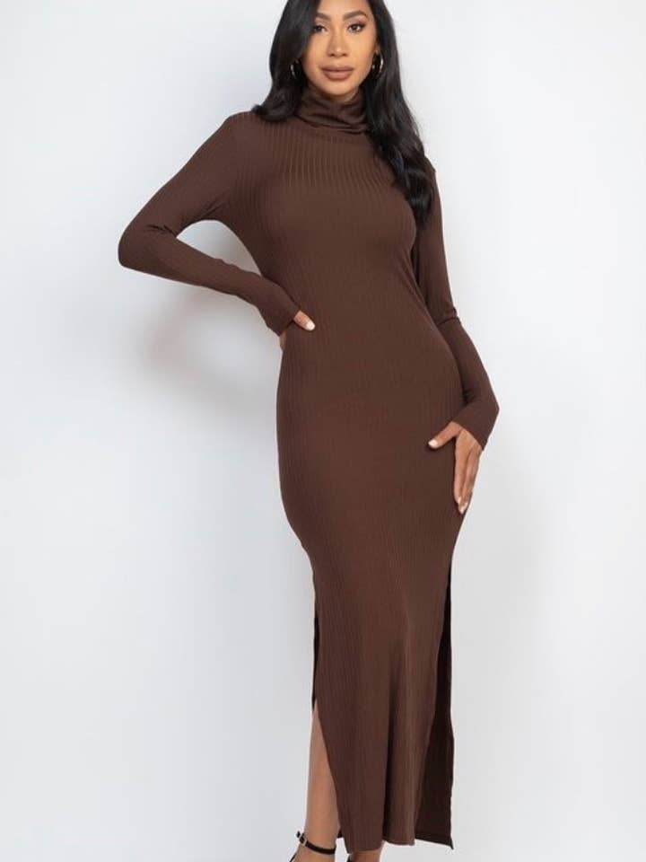 Bodycon acanalado Lena Brown para venta al por mayor de Boutique1979