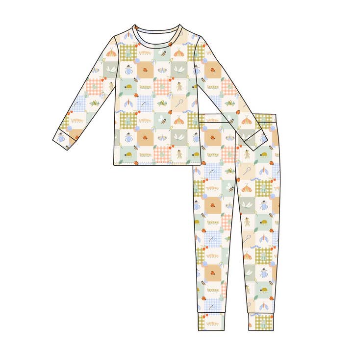 Ribbed Bamboo Two Piece Toddler Set | Bugs for wholesale by Emi Lei