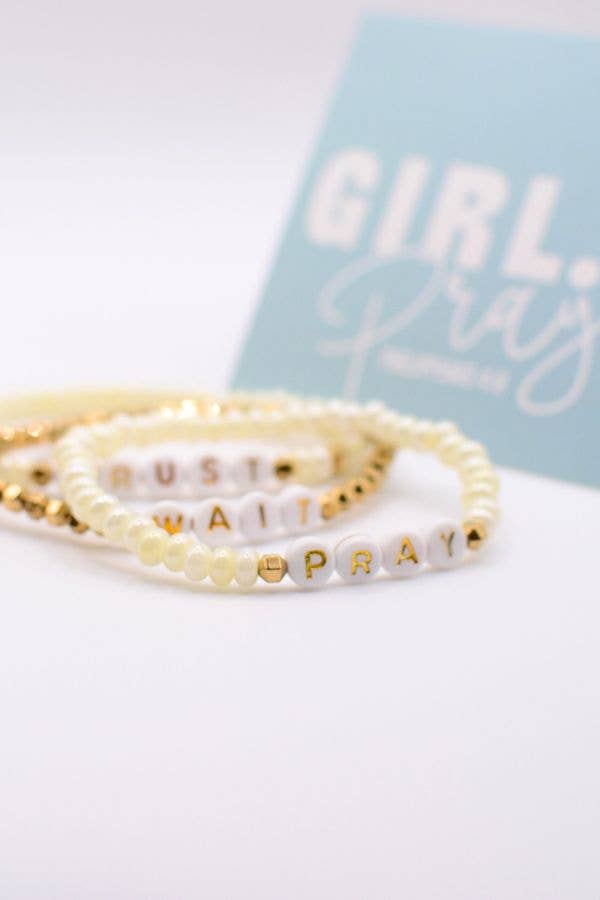 Two and Crew - Faith Based Jewelry & Gifts - Wholesale Beaded Bracelet - Pray Wait Trust Bracelet – Christian Scripture, Faith quote4
