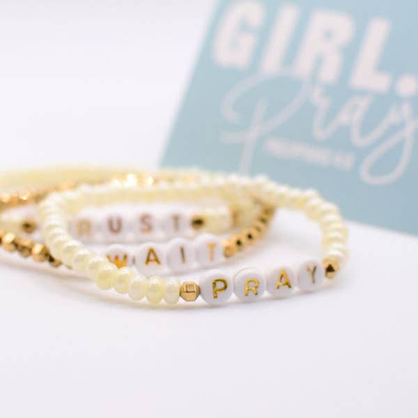 Two and Crew - Faith Based Jewelry & Gifts - Wholesale Beaded Bracelet - Pray Wait Trust Bracelet – Christian Scripture, Faith quote4