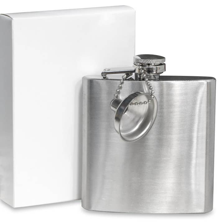 MakerFlo - Wholesale Flask - Makerflo 6 oz Stainless Steel Flask with Funnel