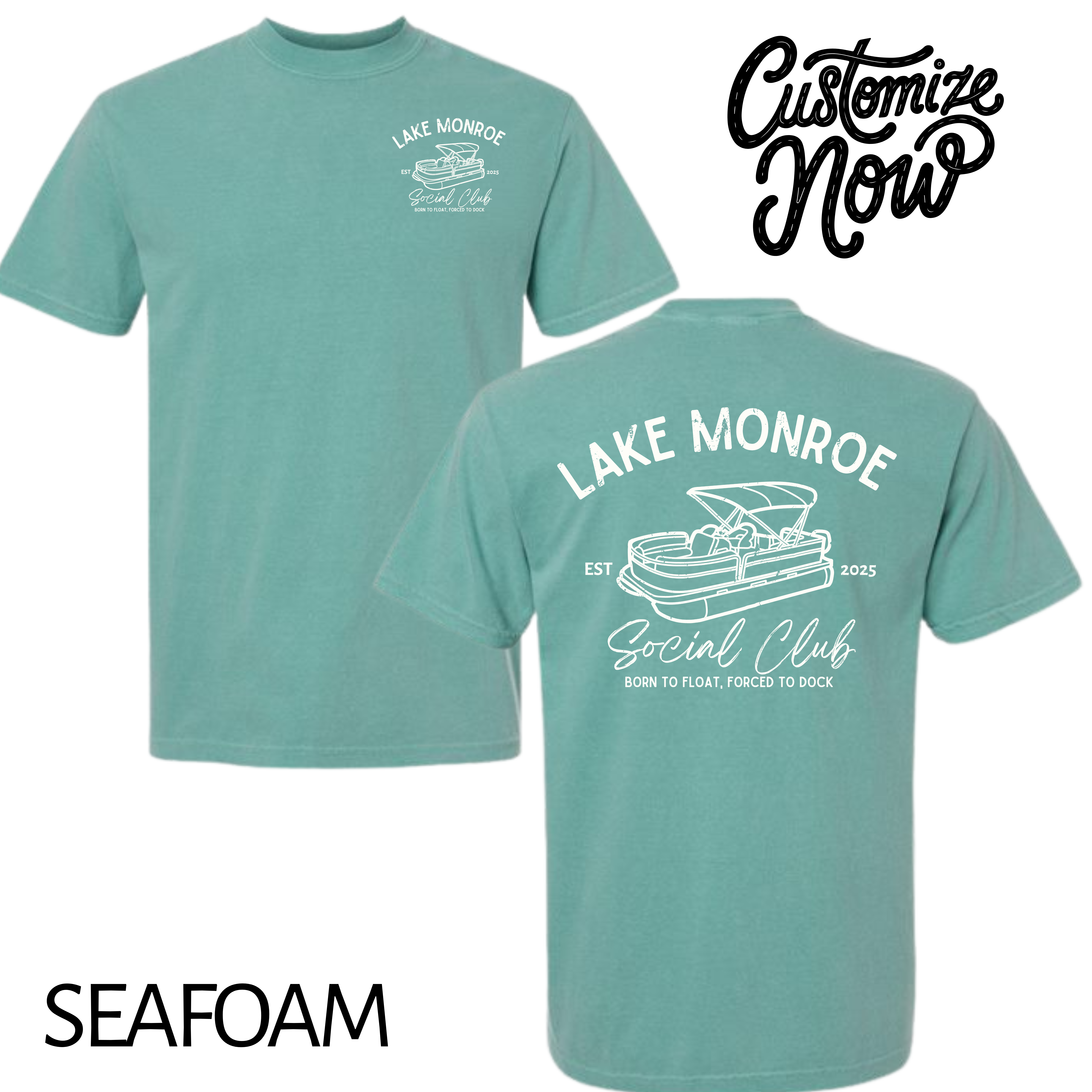 222 PARKSIDE - Wholesale Screen Printed T-Shirt - Unisex - Custom Lake Social Club Front and Back Tee  1