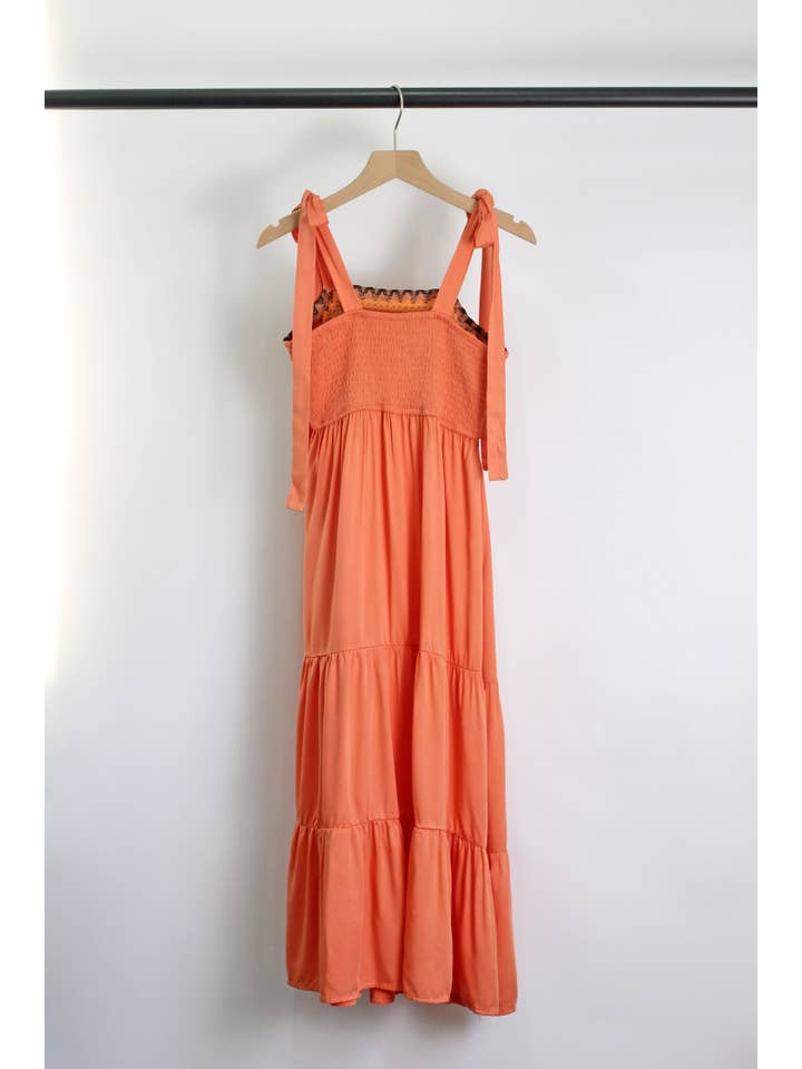 ESLEY - Wholesale Dress - Women's - D2504YIB10240 - Bohemian Embroidered Maxi Dress