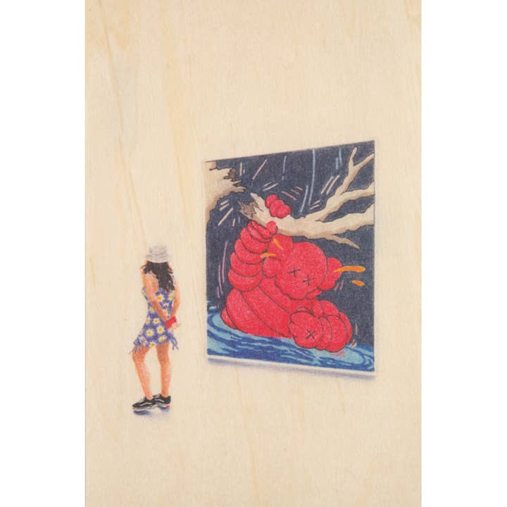 Cartão Postal de Madeira Pessoas no Museu Kaws por atacado de Woodhi