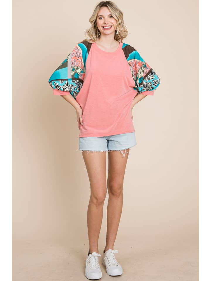 Coral ETK-8905-PL Plus Size Solid T/R Span Casual Top for wholesale on Faire