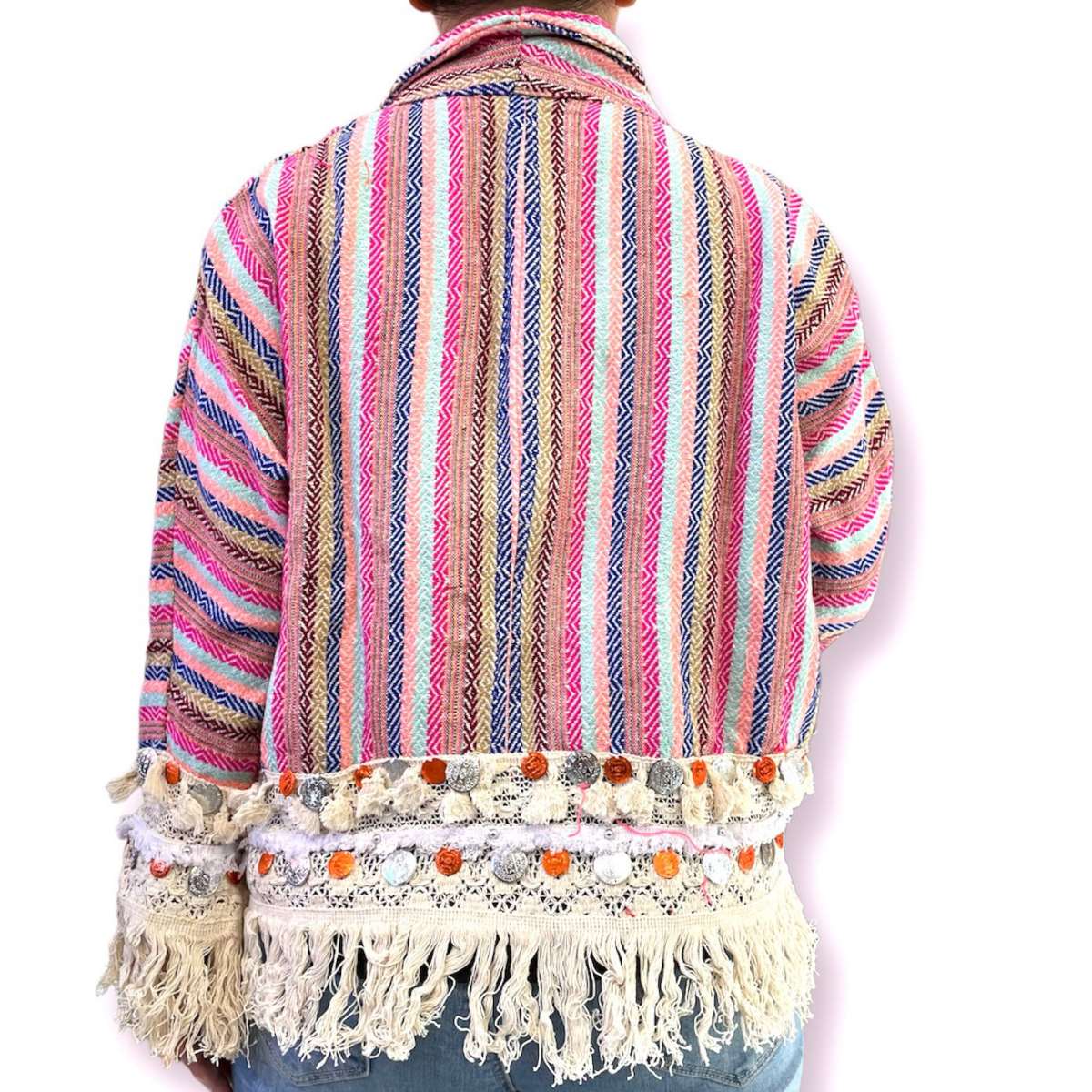 Flerfarvet sortiment Boho Chic bomuldsjakke til kvinder - afslappet stil for engroshandel på Faire13