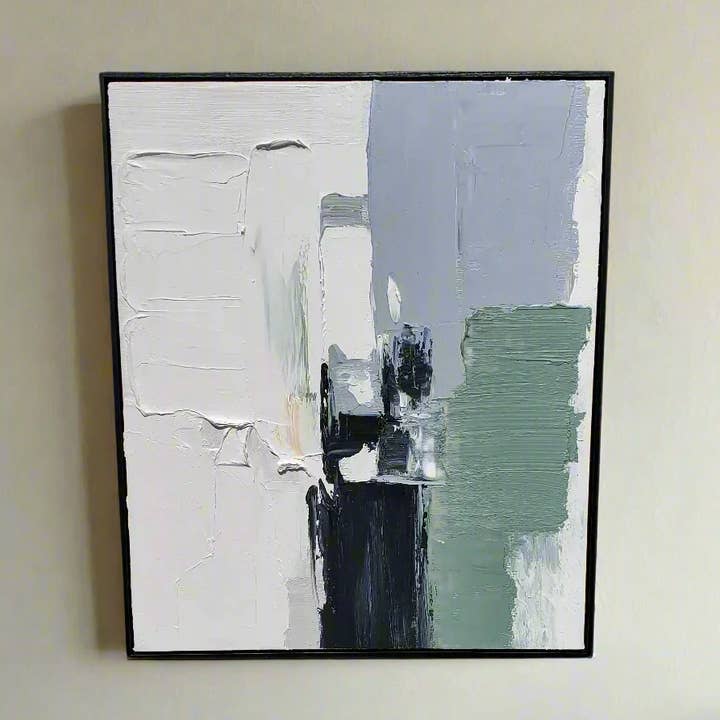Muted Depths – Hand-Painted Oil on Canvas (20x24in) Gallery Wrapped with Frame for wholesale by Ponder and Pun