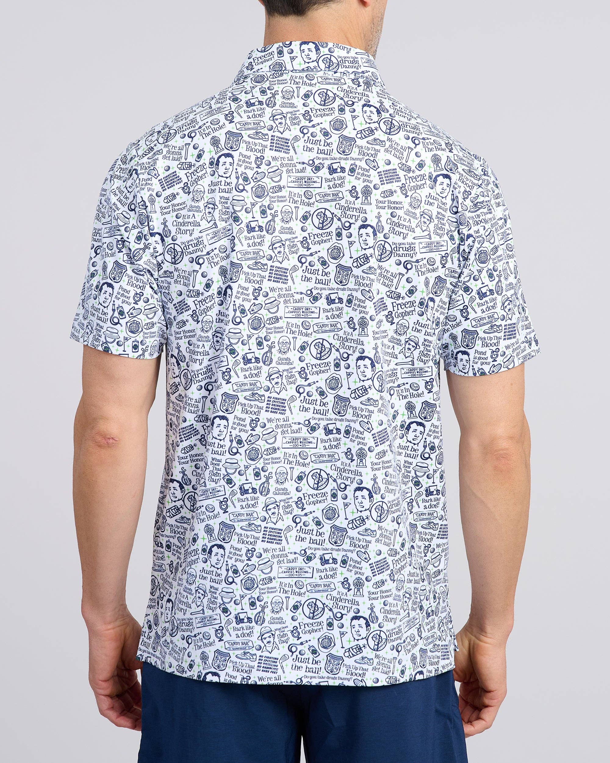 White Caddy Quotes Men's Polo for wholesale on Faire2