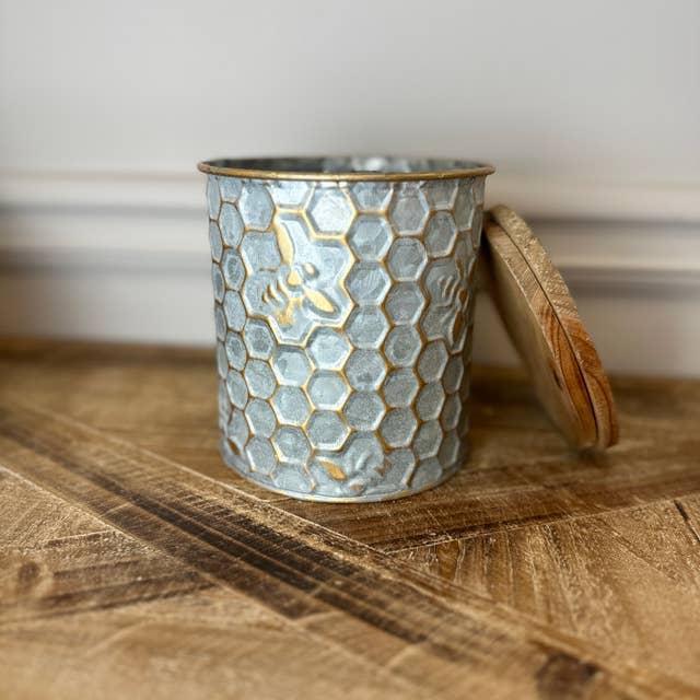 Vagabond Vintage - Wholesale Decoratieve pot - Opbergdoos voor blikjes met houten dop - Set van 2