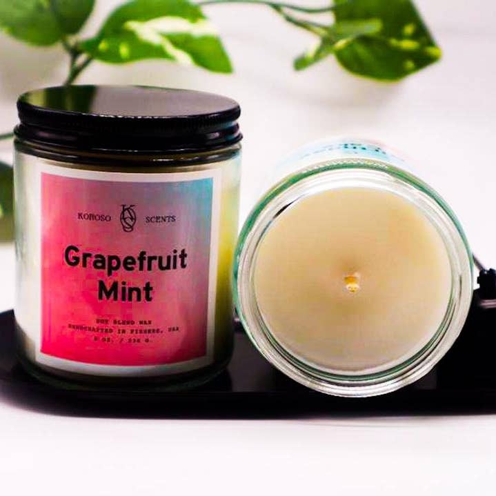 Vela de mezcla de soja hecha a mano con aroma a pomelo y menta para venta al por mayor de korososcents