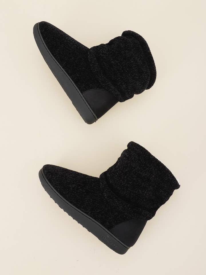 LongBay - Vente Bottines – femme - Chaussons bottillons en tricot chenille pour femmes Fuji13