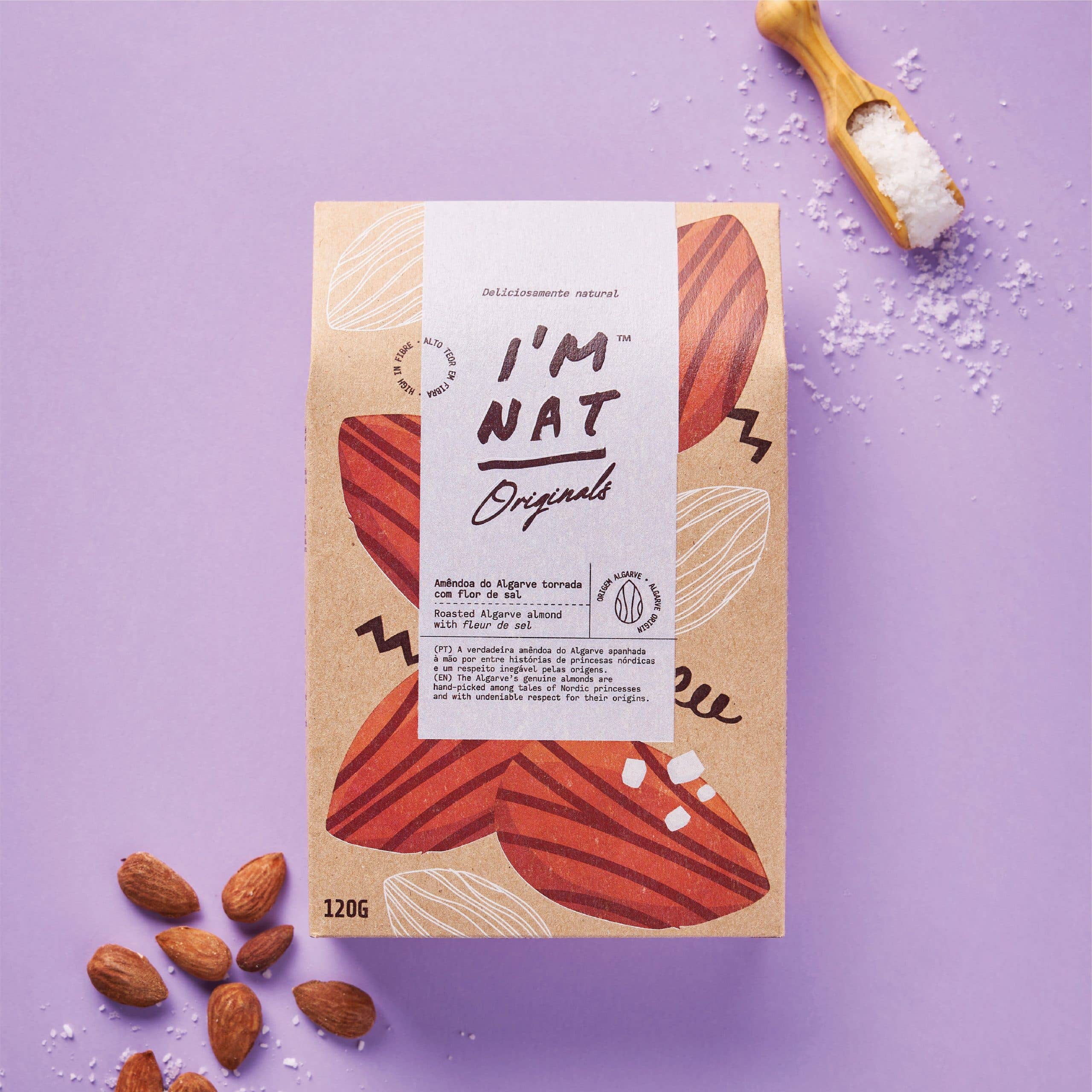 I'M NAT - Wholesale Nuts - Roasted Algarve Almond With Fleur De Sel 120g2