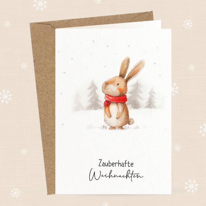 Rabbit | Christmas Card Folded Card | No. WK-S-05 for wholesale by LOViLEE