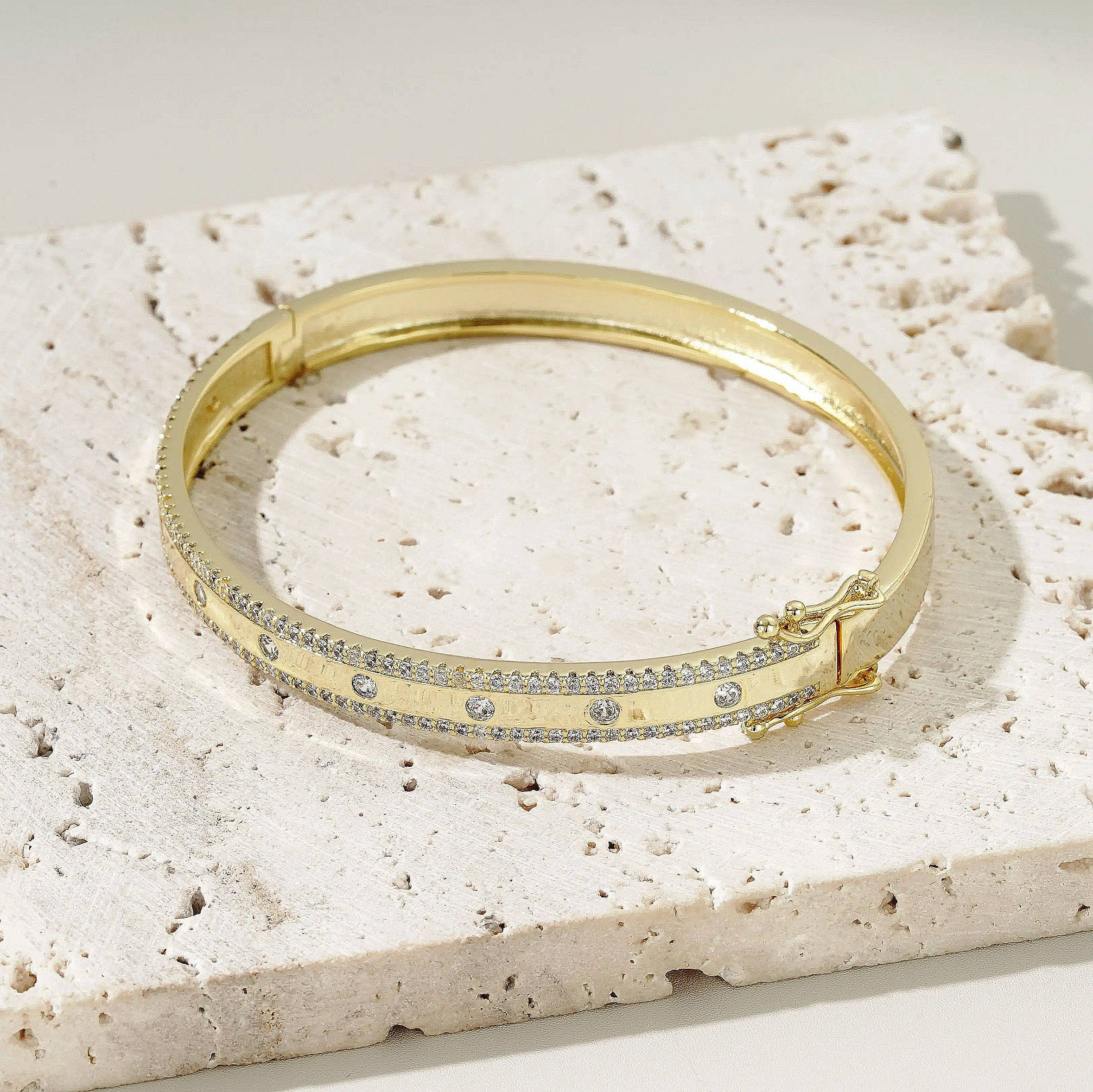 Balara Jewelry - Wholesale Bangle Bracelet - CZ Bangle Bracelet - 14K Gold Plated1
