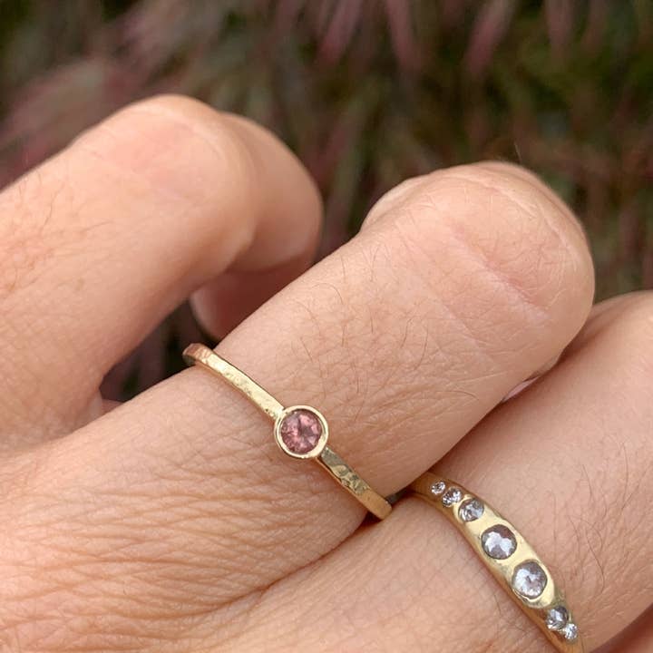 Emily Amey Jewelry - Wholesale Multi-stone ring - Luna Sol stacking rings in 14k Gold4
