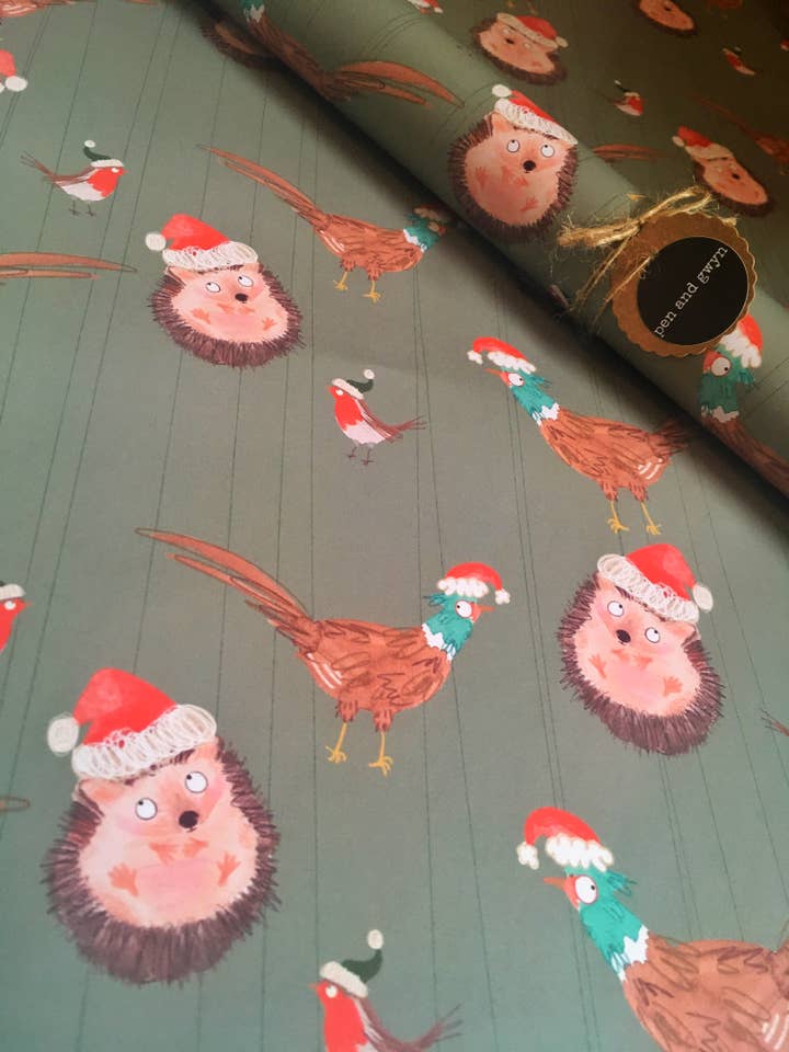 Countryside Christmas Gift Wrap for wholesale by Pen and Gwyn