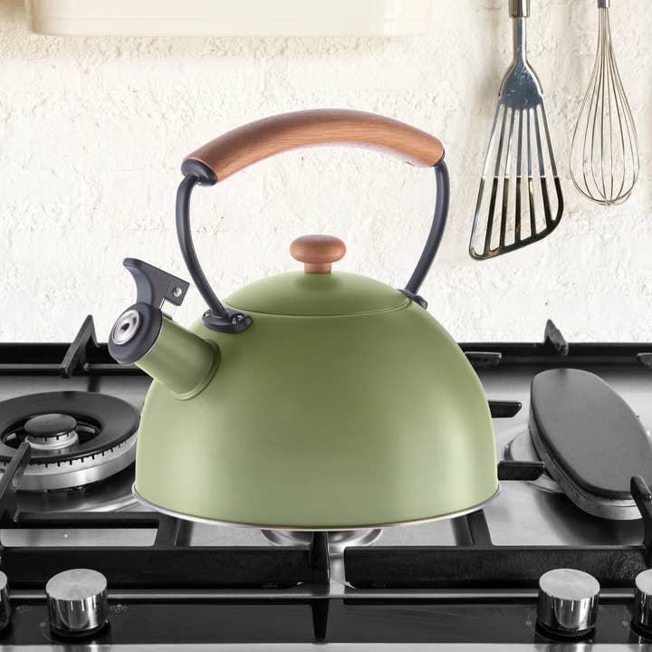 Oggi - Wholesale Kettle - Stovetop Kettle - Steel, Wood Handle, Whistle (1.9lt, 64oz)16
