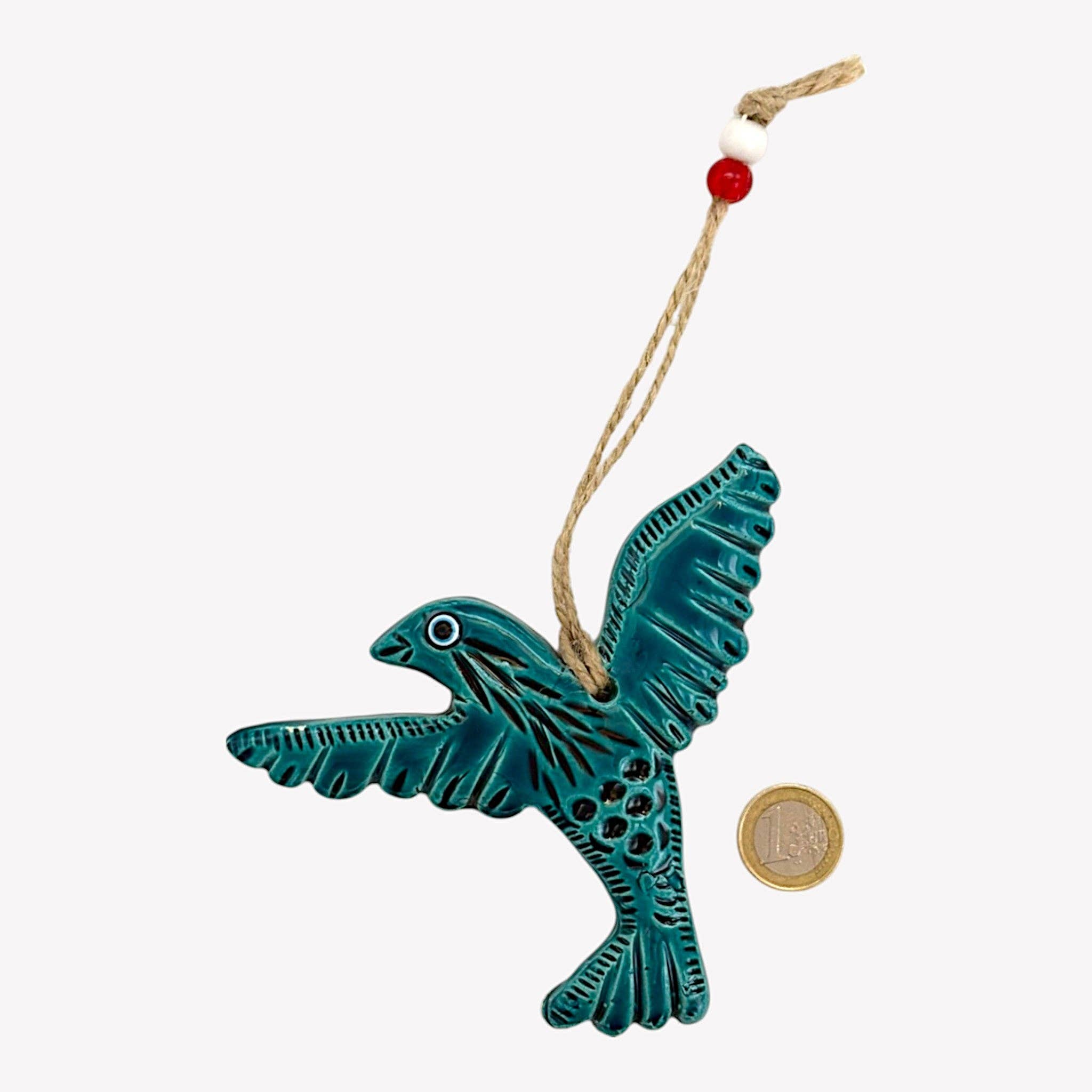 cotonIQ - Wholesale Wall Accent - Ceramic Wall Decor - Bird - Turquoise - 14x11x2cm1
