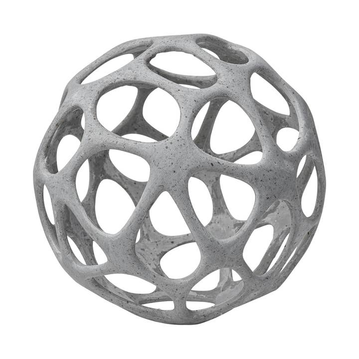 HomeRoots - Wholesale Sculpture - Light Gray Metal Hollow Orb Sculpture