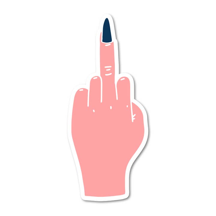 Middle Fingers Up Vinyl Sticker for wholesale by Mouthy Broad