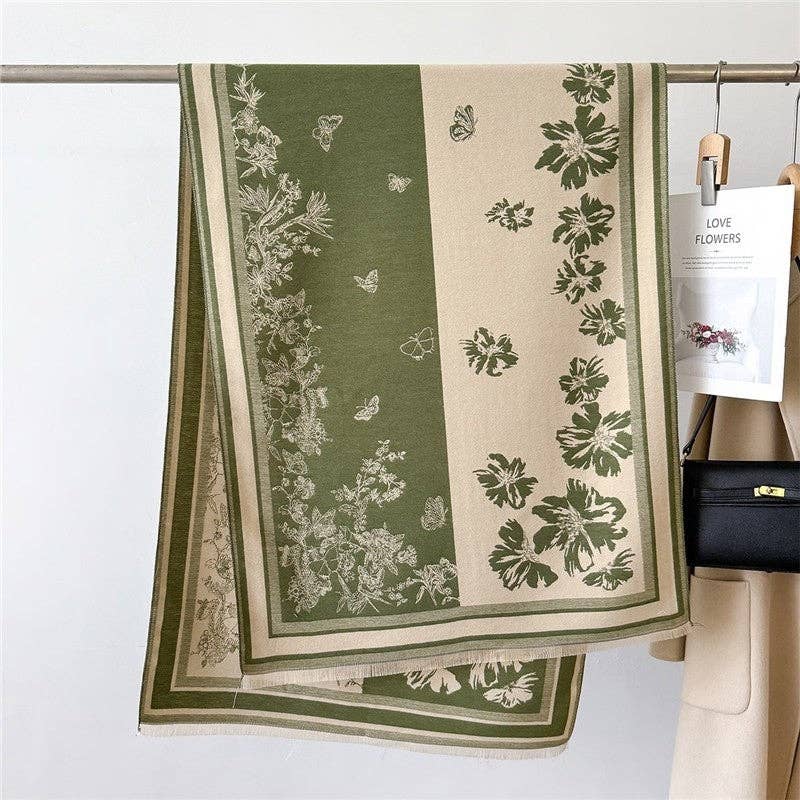 Ekartini - Wholesale Scarf - Women's - Women's Double-Sided Camellia Scarf   Chanel-Style Elegant Warm Neck Warmer Shaw1